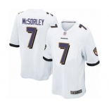 Men's Baltimore Ravens #7 Trace McSorley Game White Football Jersey