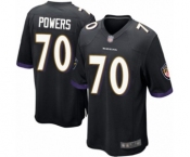 Men's Baltimore Ravens #70 Ben Powers Game Black Alternate Football Jersey
