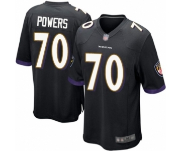 Men's Baltimore Ravens #70 Ben Powers Game Black Alternate Football Jersey