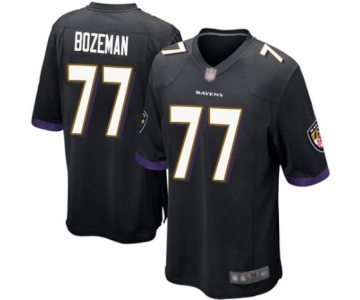 Men's Baltimore Ravens #77 Bradley Bozeman Game Black Alternate Football Jersey