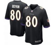 Men's Baltimore Ravens #80 Miles Boykin Game Black Alternate Football Jersey