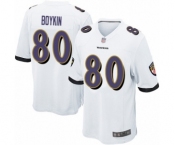 Men's Baltimore Ravens #80 Miles Boykin Game White Football Jersey
