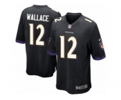 Men's Nike Baltimore Ravens #12 Mike Wallace Game Black Alternate NFL Jersey