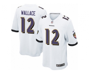 Men's Nike Baltimore Ravens #12 Mike Wallace Game White NFL Jersey
