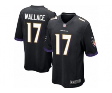 Men's Nike Baltimore Ravens #17 Mike Wallace Game Black Alternate NFL Jersey