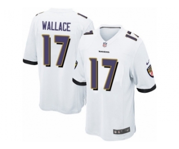 Men's Nike Baltimore Ravens #17 Mike Wallace Game White NFL Jersey