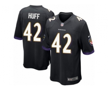 Men's Nike Baltimore Ravens #42 Marqueston Huff Game Black Alternate NFL Jersey