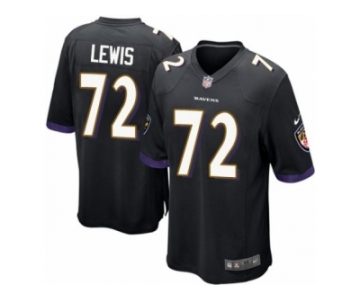 Men's Nike Baltimore Ravens #72 Alex Lewis Game Black Alternate NFL Jersey