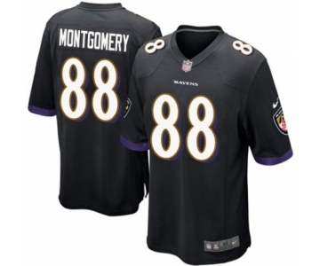 Men's Nike Baltimore Ravens #88 Ty Montgomery Game Black Alternate NFL Jersey
