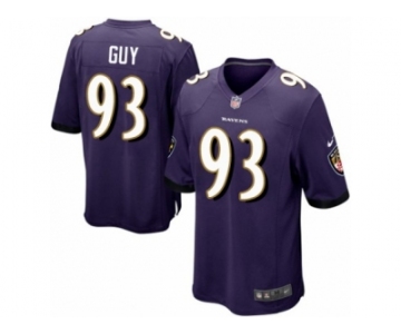 Men's Nike Baltimore Ravens #93 Lawrence Guy Game Purple Team Color NFL Jersey