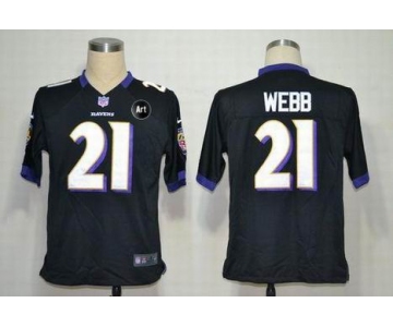 nike nfl jerseys baltimore ravens #21 webb black[Game Art Patch]