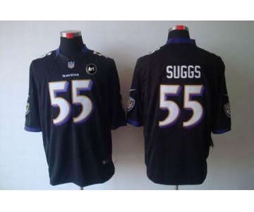 nike nfl jerseys baltimore ravens #55 suggs black[nike limited Art Patch]