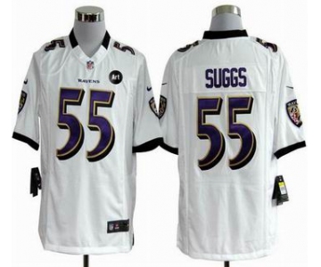 nike nfl jerseys baltimore ravens #55 suggs white[game Art Patch]