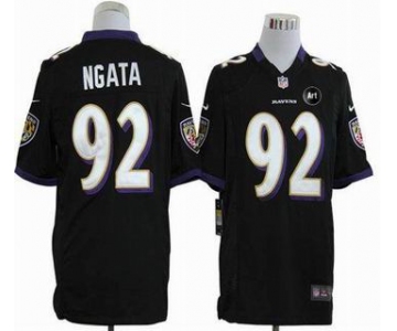 nike nfl jerseys baltimore ravens #92 ngata black[game Art Patch]