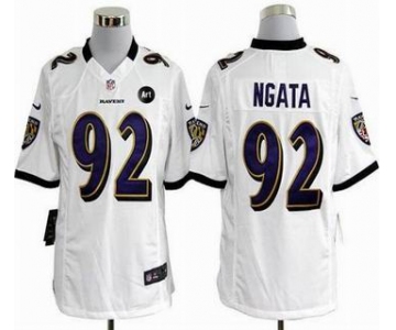 nike nfl jerseys baltimore ravens #92 ngata white[game Art Patch]