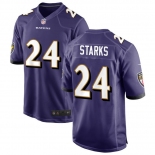 Men's Baltimore Ravens #24 Malaki Starks Nike Purple Game Black New Football Jerseyd Jersey