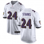 Men's Baltimore Ravens #24 Malaki Starks Nike White Game Black New Football Jerseyd Jersey
