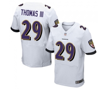 Men's Baltimore Ravens #29 Earl Thomas III Elite White Football Jersey