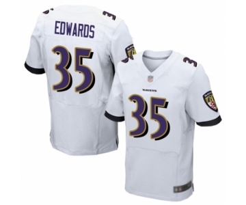Men's Baltimore Ravens #35 Gus Edwards Elite White Football Jersey