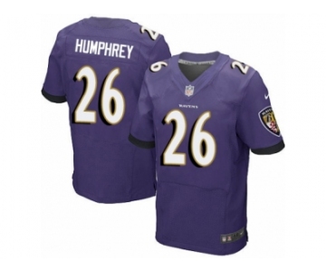 Men's Nike Baltimore Ravens #26 Marlon Humphrey Elite Purple Team Color NFL Jersey