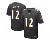 Nike Baltimore Ravens #12 Jaleel Scott Black Alternate Men Stitched NFL New Elite Jersey