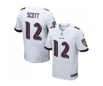 Nike Baltimore Ravens #12 Jaleel Scott White Men Stitched NFL New Elite Jersey