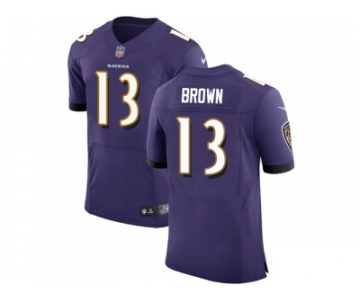 Nike Baltimore Ravens #13 John Brown Purple Team Color Men Stitched NFL Vapor Untouchable Elite Jersey