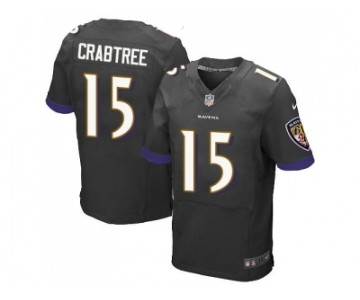 Nike Baltimore Ravens #15 Michael Crabtree Black Alternate Men Stitched NFL New Elite Jersey