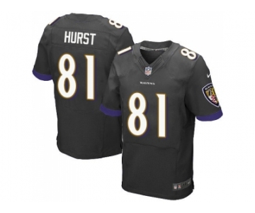 Nike Baltimore Ravens #81 Hayden Hurst Black Alternate Men Stitched NFL New Elite Jersey