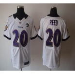 nike nfl jerseys baltimore ravens #20 reed white[elite Art Patch]
