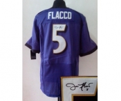 nike nfl jerseys baltimore ravens #5 flacco purple[Elite signature]