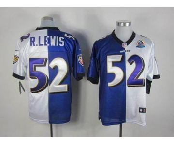 nike nfl jerseys baltimore ravens #52 r.lewis white-purple[Elite split 50th Patch]
