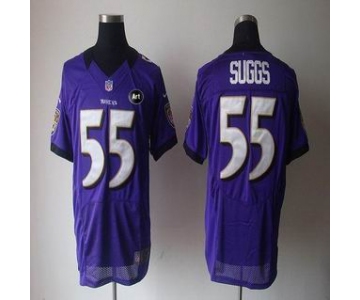 nike nfl jerseys baltimore ravens #55 suggs purple[elite Art Patch]