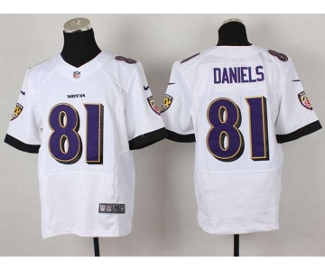nike nfl jerseys baltimore ravens #81 daniels white[new Elite][daniels]
