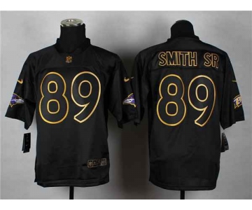 nike nfl jerseys baltimore ravens #89 smithsr black[Elite gold lettering fashion]