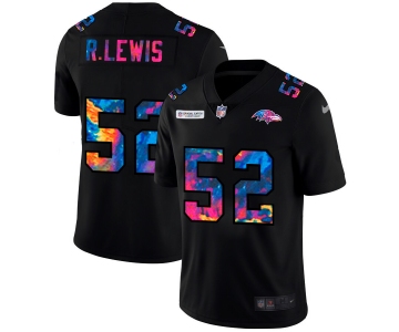 Baltimore Ravens #52 Ray Lewis Men's Nike Multi-Color Black 2020 NFL Crucial Catch Vapor Untouchable Limited Jersey
