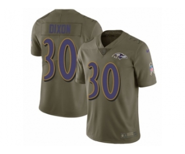 Men Nike Baltimore Ravens #30 Kenneth Dixon Limited Olive 2017 Salute to Service NFL Jersey