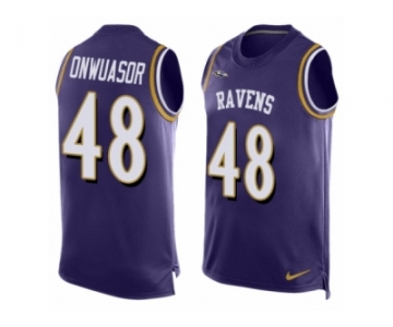 Men Nike Baltimore Ravens #48 Patrick Onwuasor Purple Player Name & Number Tank Top NFL Jersey