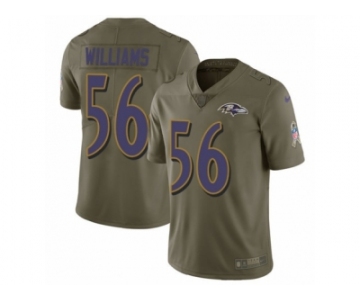 Men Nike Baltimore Ravens #56 Tim Williams Limited Olive 2017 Salute to Service NFL Jersey