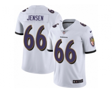 Men Nike Baltimore Ravens #66 Ryan Jensen White Vapor Untouchable Limited Player NFL Jersey