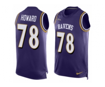 Men Nike Baltimore Ravens #78 Austin Howard Limited Purple Player Name & Number Tank Top NFL Jersey