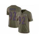 Men Nike Baltimore Ravens #92 Bronson Kaufusi Limited Olive 2017 Salute to Service NFL Jersey