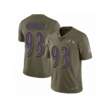 Men Nike Baltimore Ravens #93 Chris Wormley Limited Olive 2017 Salute to Service NFL Jersey