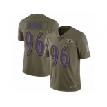 Men Nike Baltimore Ravens #96 Brent Urban Limited Olive 2017 Salute to Service NFL Jersey