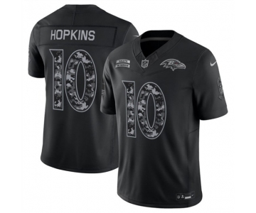 Men's Baltimore Ravens #10 DeAndre Hopkins Black F.U.S.E. 2026 Salute to Service Limited Football Stitched Jersey