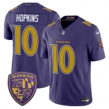 Men's Baltimore Ravens #10 DeAndre Hopkins Purple 2026 F.U.S.E. Alternate Vapor Limited Football Stitched Jersey