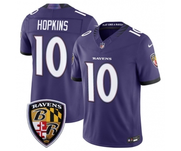 Men's Baltimore Ravens #10 DeAndre Hopkins Purple 2026 F.U.S.E Vapor Limited Football Stitched Jersey