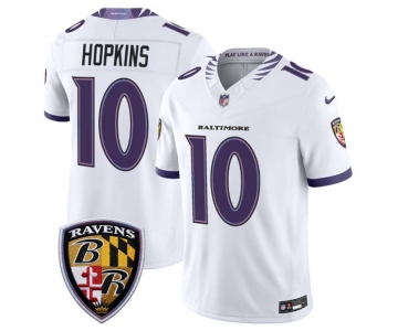 Men's Baltimore Ravens #10 DeAndre Hopkins White 2026 F.U.S.E. Vapor Limited Football Stitched Jersey