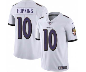 Men's Baltimore Ravens #10 DeAndre Hopkins White Vapor Limited Football Jersey