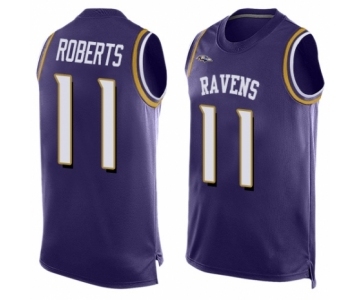 Men's Baltimore Ravens #11 Seth Roberts Limited Purple Player Name & Number Tank Top Football Jersey